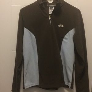 North face brown full zip long sleeve jacket L
